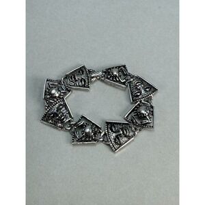 Vintage Sarah Coventry Talisman of Love Silver Tone Link Bracelet USA